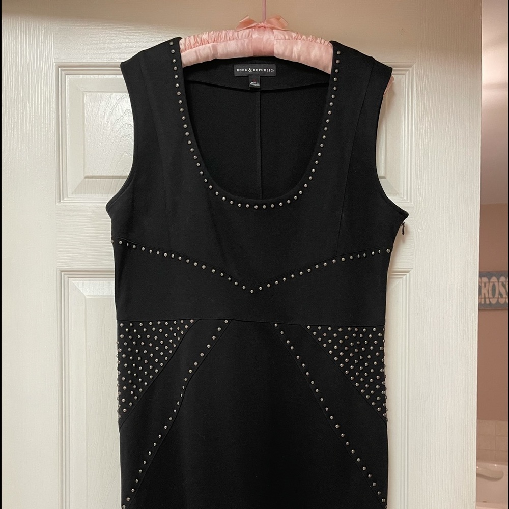 Rock & Republic Black studded dress size L